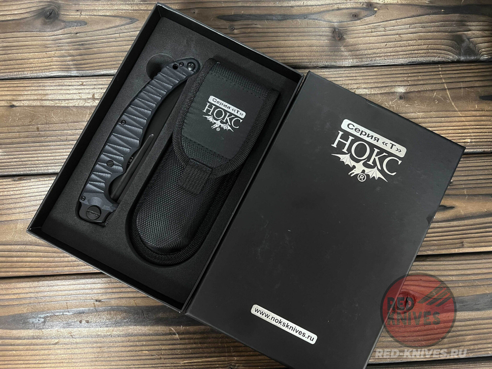 Складной нож НОКС Аватар (Black) 334-700424 c клинком из стали D2, рукоять G10