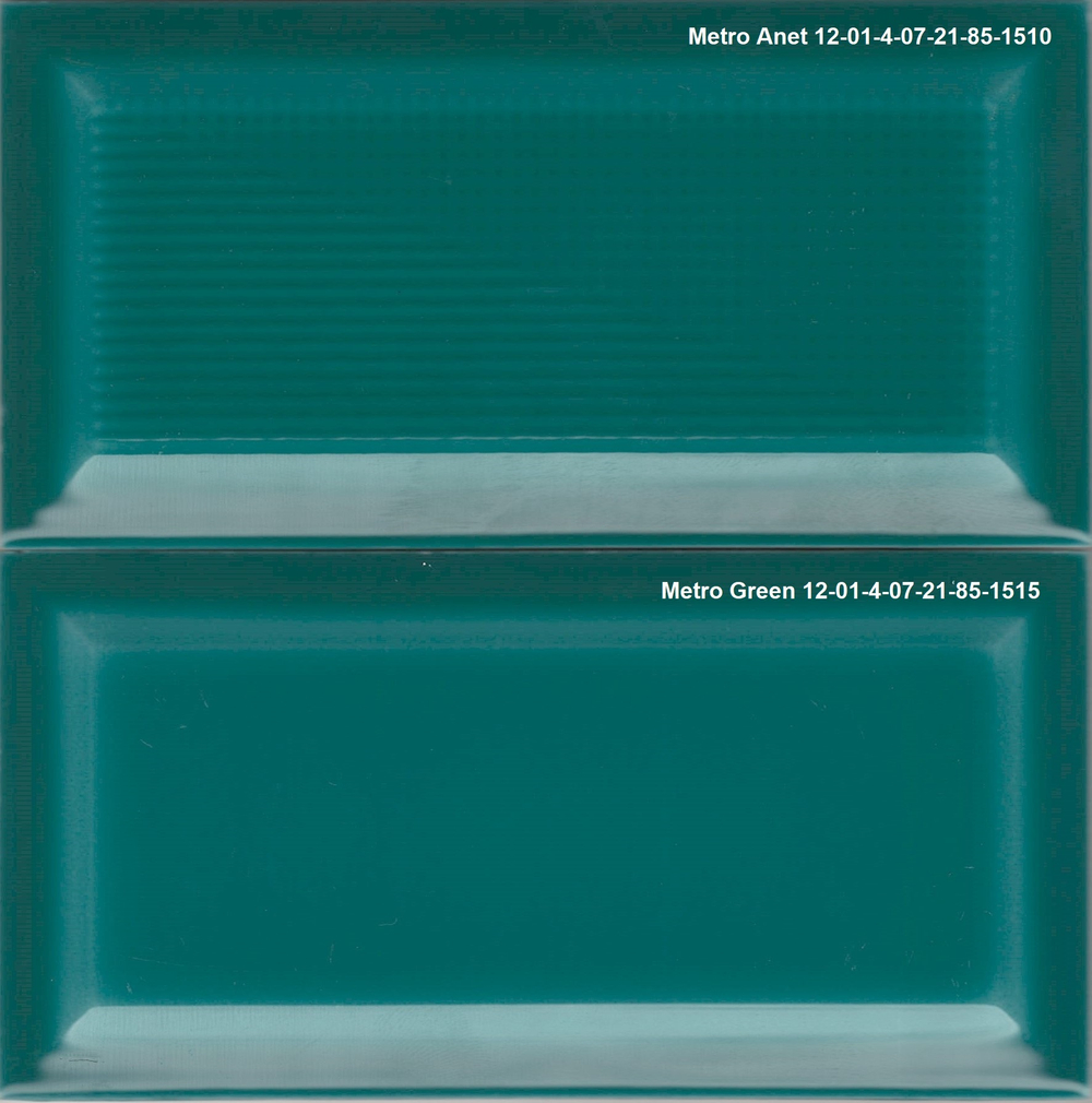 Плитка настенная Metro Green glossy 150x75х9 мм