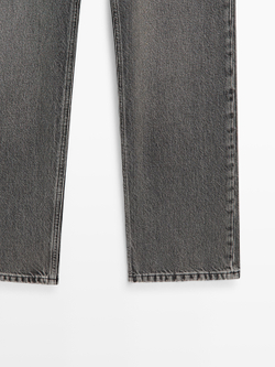 Massimo Dutti Прямые джинсы с высокой талией, угольный