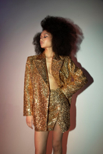 Жакет двубортный из пайеток