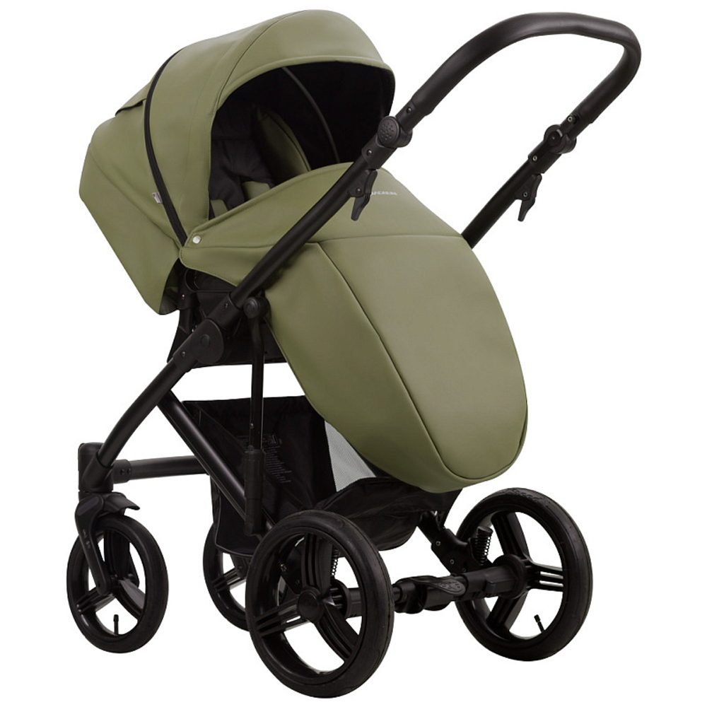 Детская коляска Bebetto Magnum Prima 2 в 1 05 зеленая кожа
