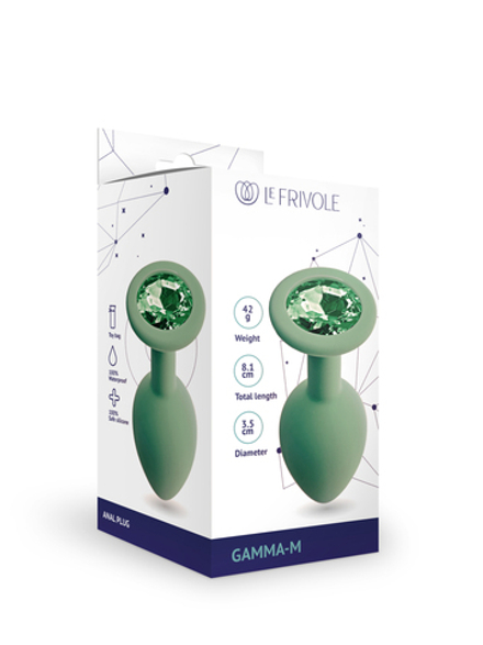 Анальная пробка кристаллом Gamma, салатовый (M)