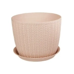 Кашпо ВЯЗАНИЕ D180мм 2,8л с поддоном чайная роза 0,14,18х0,18м (комплект 12 шт)