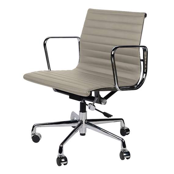 Офисное кресло Eames Ribbed EA 117 серая кожа