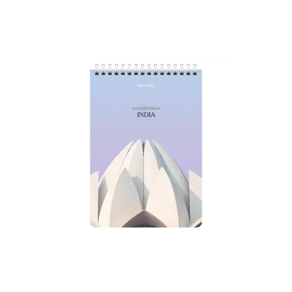 Блокнот А-5 греб. 80л. BRAUBERG, "Архитектура", клетка лак , жесткая подложка 114382