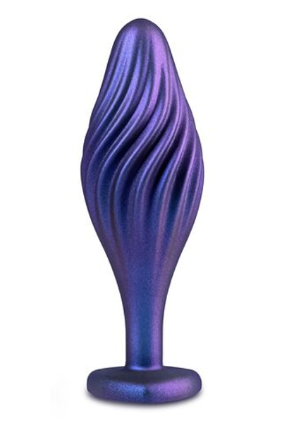 Фиолетовая анальная пробка с кристаллом-сердцем Matrix Swirling Bling Plug - 11,4 см.