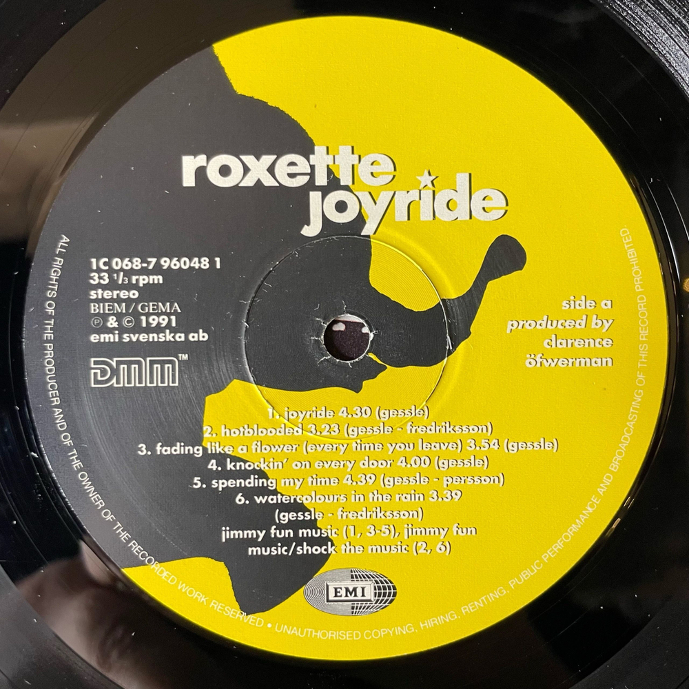 Винтажная виниловая пластинка LP Roxette Joyride (Германия 1991)