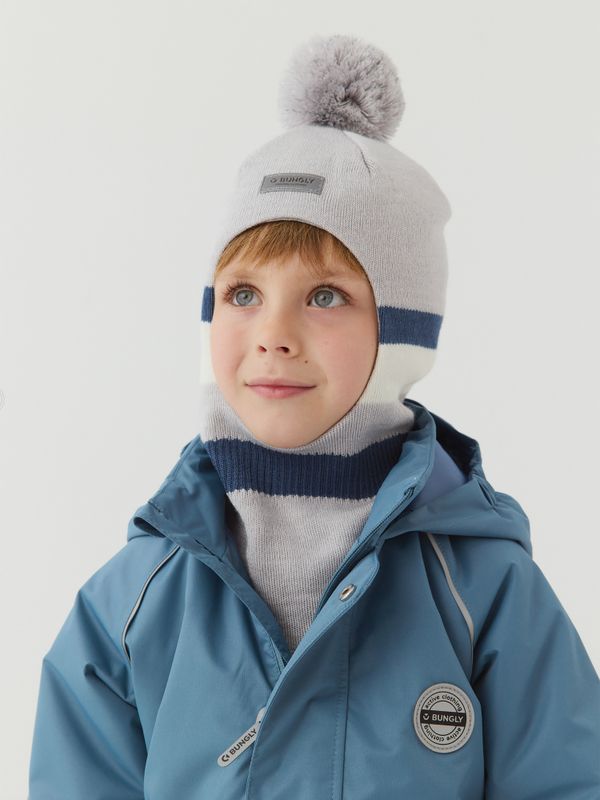 Шлем демисезонный из смесовой шерсти Колор блок 