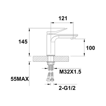 Hansen Смеситель для раковины HL10099-F, белый