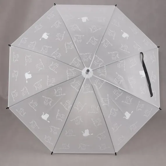 Зонт - трость полуавтоматический, «Funny kitten», 8 спиц, R = 47 см, цвет МИКС