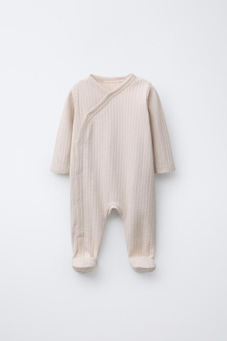 ZARA КОМБИНЕЗОН ПРЯМОГО КРОЯ, СВЕТЛО-БЕЖЕВЫЙ