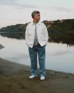 Брюки Called a Garment Classic wide chinos Мужские небесно-голубые