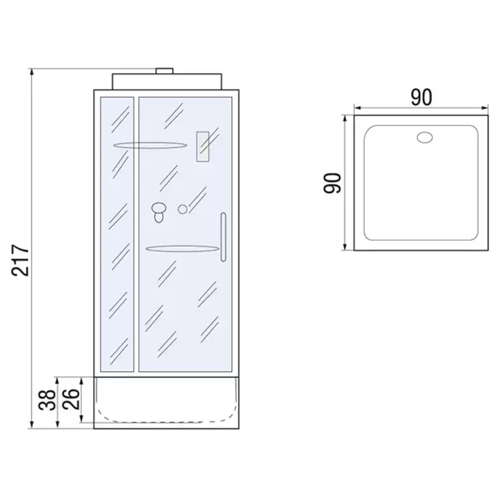 Душевая кабина River Tana 90/38