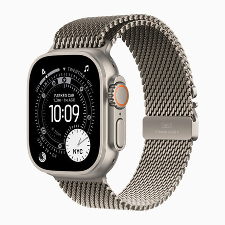 Apple Watch Ultra 3 49mm Titanium Case with Natural Milanese Loop