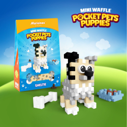 Marioinex - Мини-конструктор Waffle POCKET PETS PUPPIES Шетландский овчарка 49 элементов. 907818