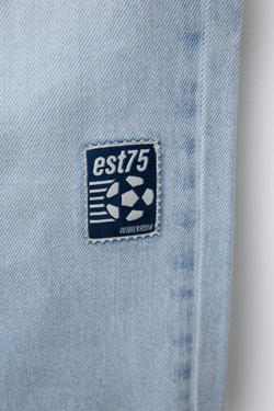 ZARA ДЖИНСЫ WIDE LEG С НАШИВКАМИ, ГОЛУБОЙ