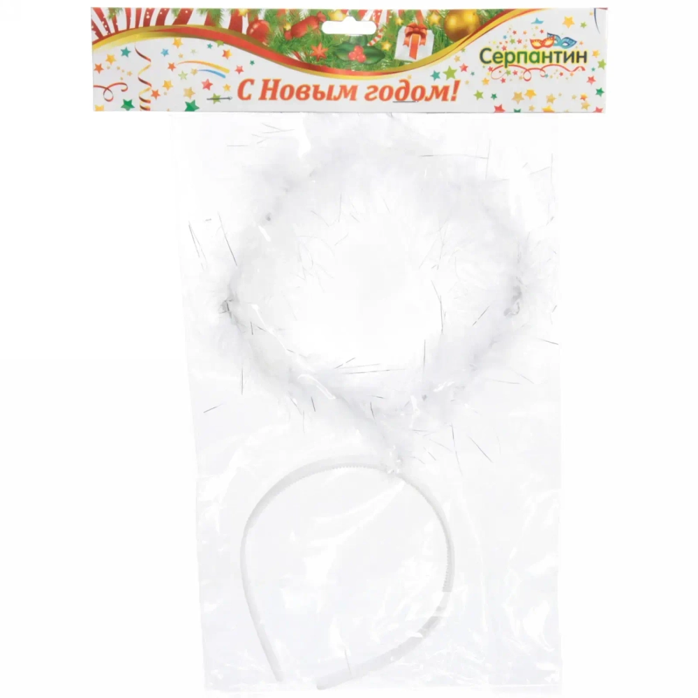 Ободок карнавальный «Нимб», белый