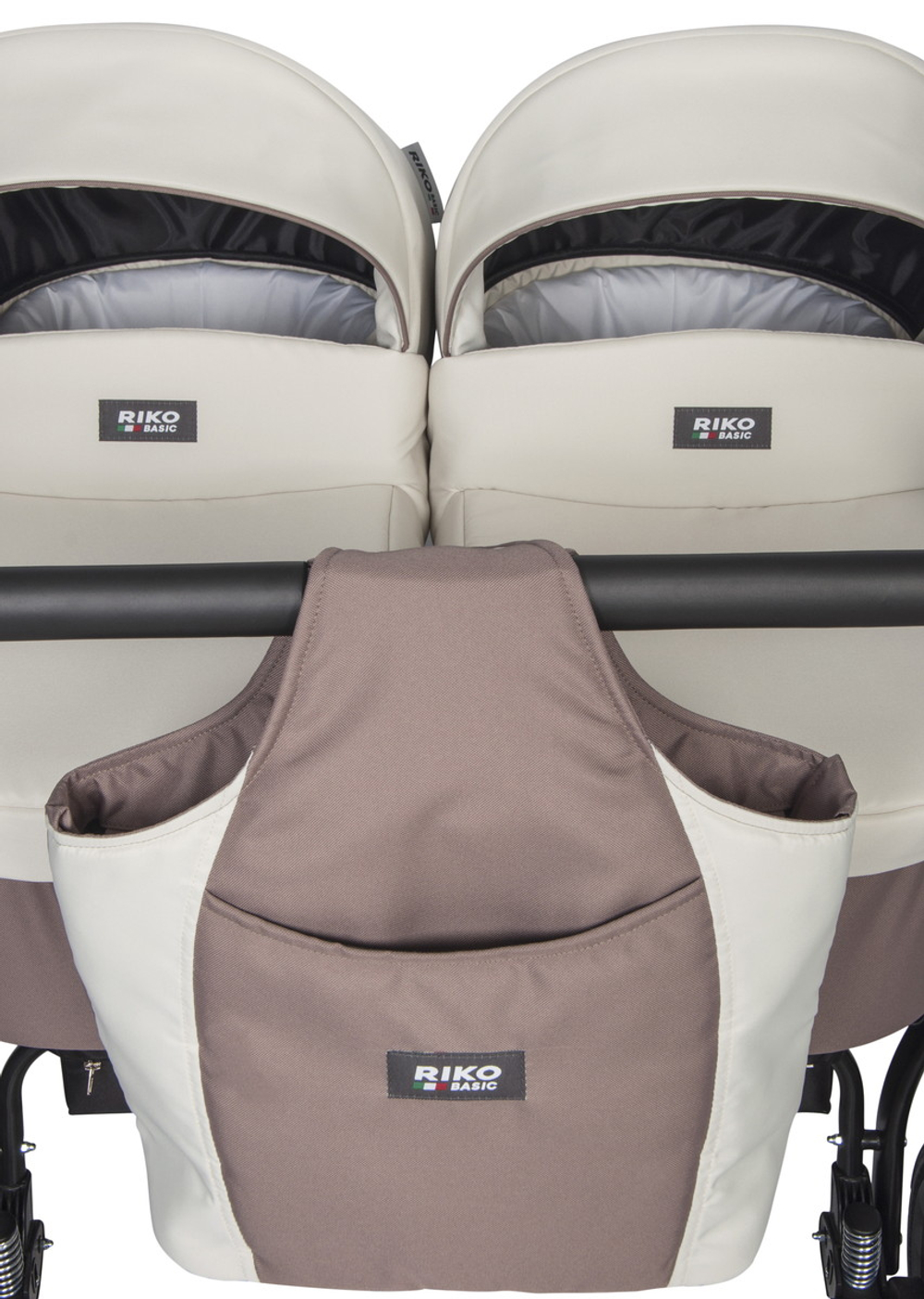 Детская коляска для двойни Riko Basic Saxo 2 в 1 03 бежевый-коричневый