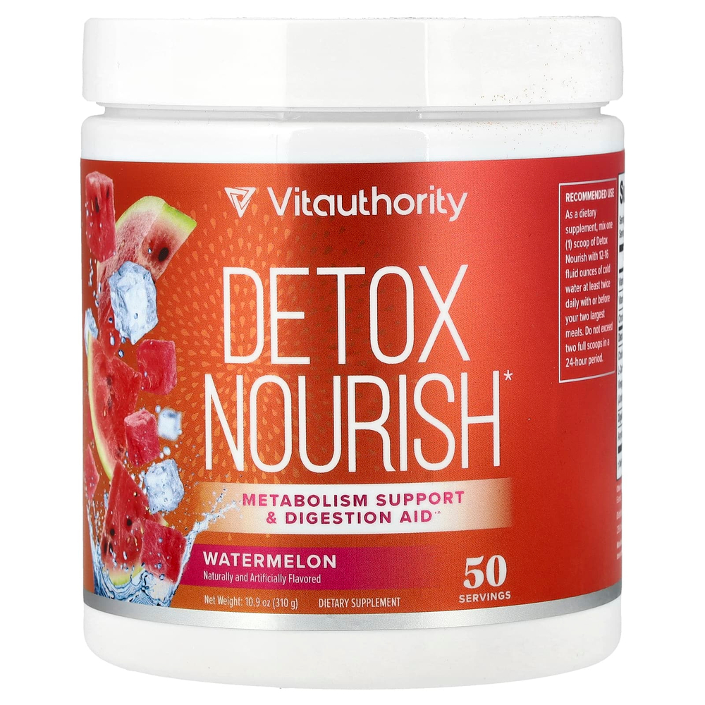 Vitauthority, Detox Nourish, добавка для поддержки пищеварения, арбуз, 310 г (10,9 унции)