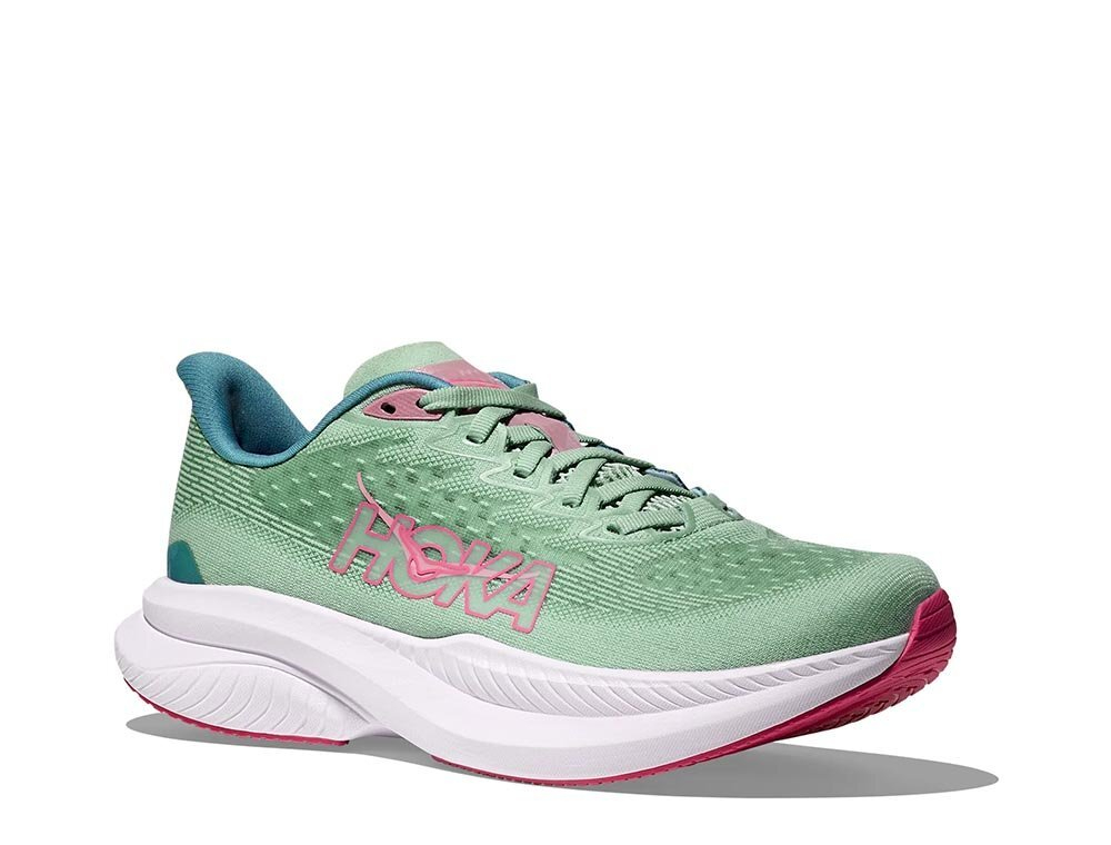 Кроссовки для бега женские Hoka Mach 6 W Зеленo-Розовые