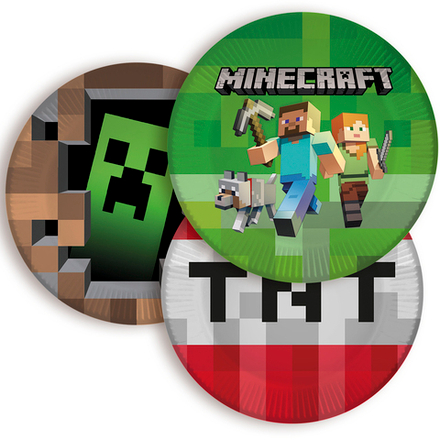 Тарелки (7''/18 см) Пиксели Ассорти 6 шт.