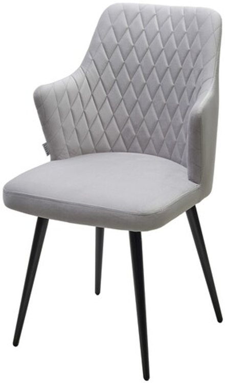 Стул М-City DISAUR Герман (Herman) Светло-серый Bm-4, Велюр, Черный каркас