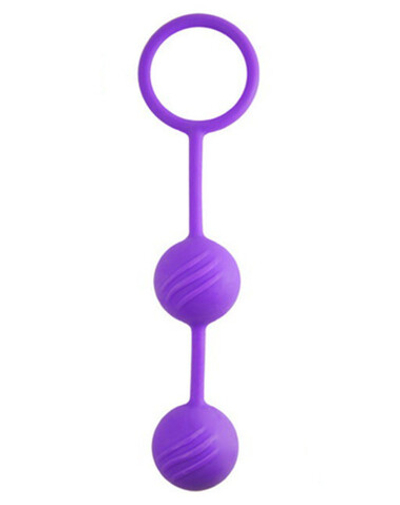 Фиолетовые шарики Kegel Ball металлические в силиконовой оболочке (фиолетовый ) (Цвет: фиолетовый)