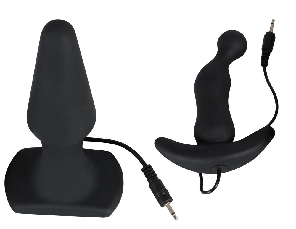 Набор из 2 анальных втулок с вибрацией Dirty Devil Vibrating Butt Plugs (Цвет: черный)