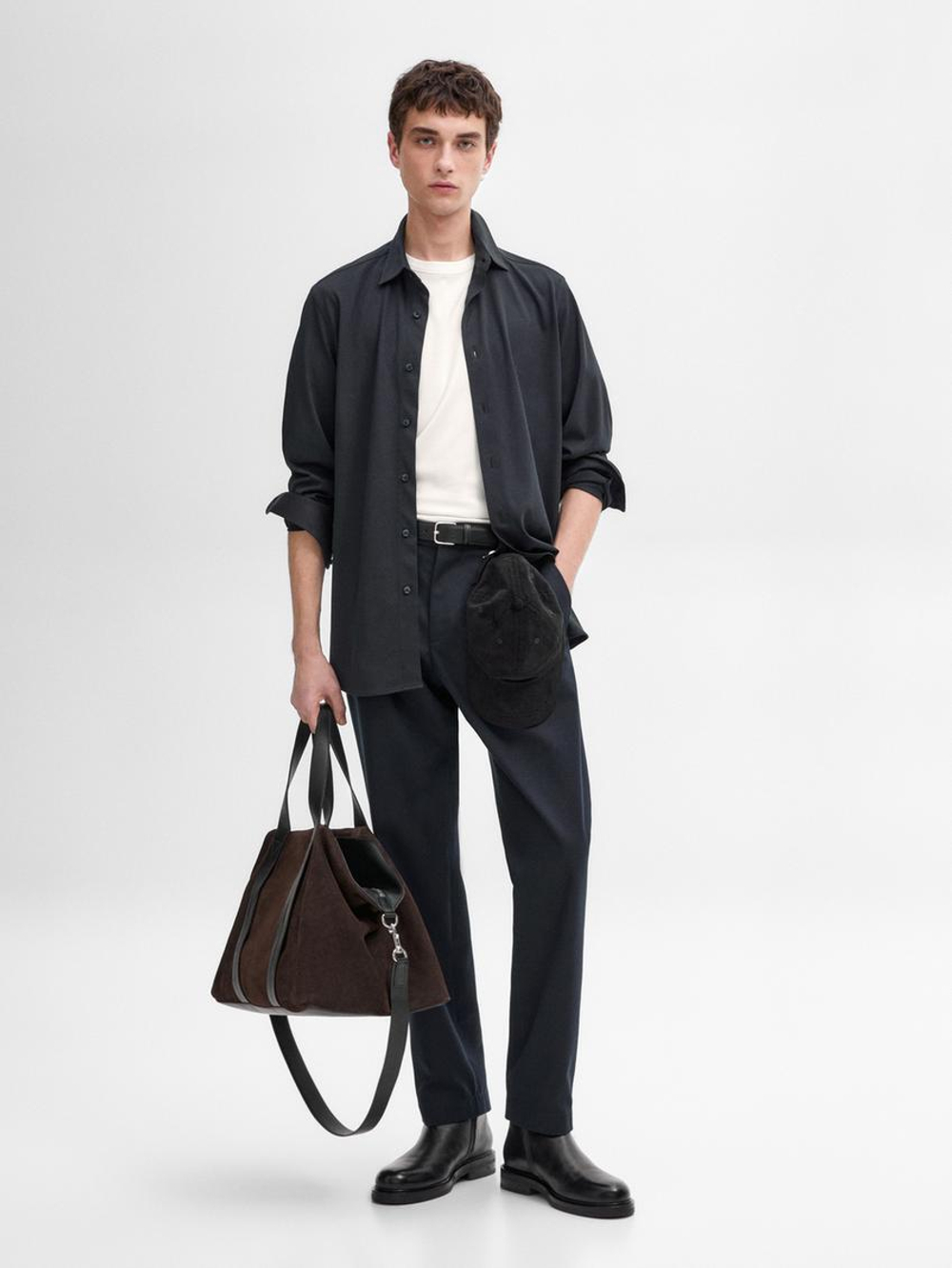 Massimo Dutti Рубашка из 100% хлопка, темно-серый