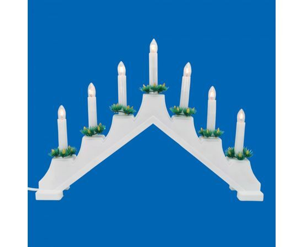 Фигура Новогодняя горка 39,5х30,5 см. 7 миниламп накаливания. Теплый белый свет. Корпус белый. Материал пластик. IP20 TM Uniel