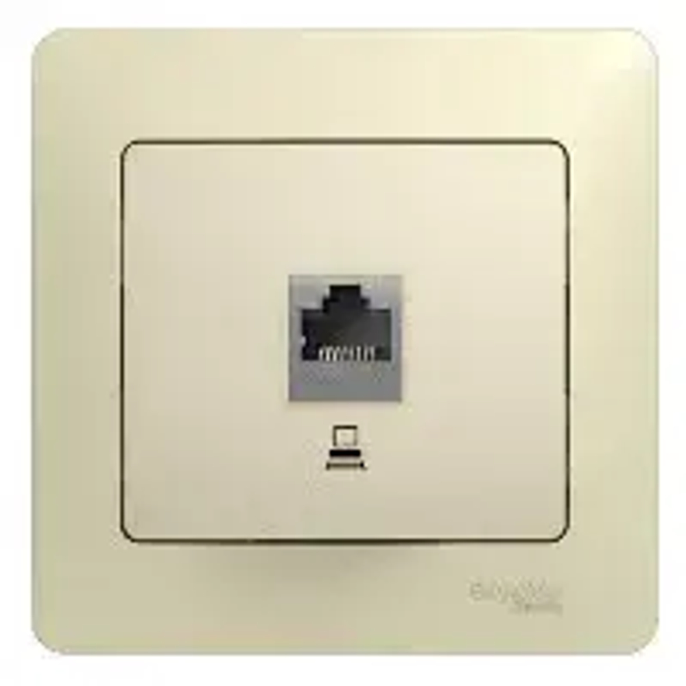 GLOSSA РОЗЕТКА компьютерная RJ45 кат. 5e, механизм, БЕЖЕВЫЙ