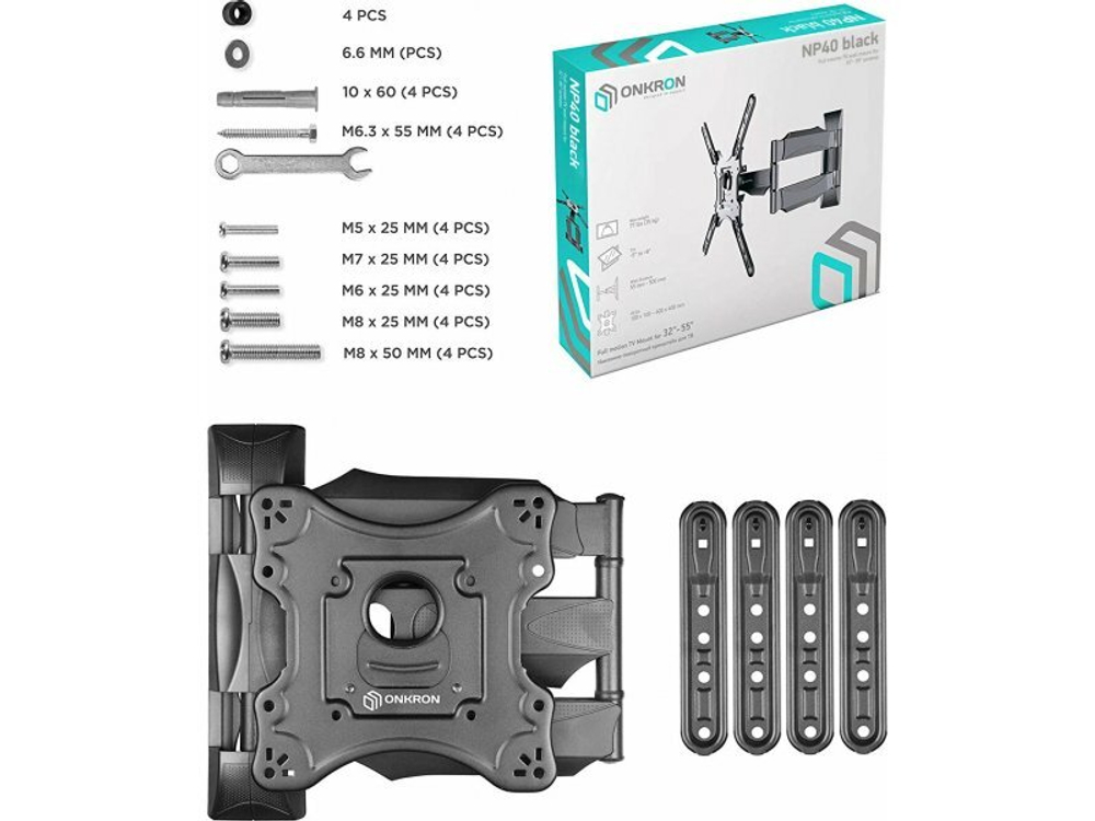 Наклонно-поворотный кронштейн Onkron NP40 чёрный