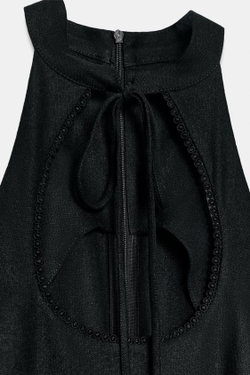 ZARA КОМБИНЕЗОН ХАЛТЕР, ЧЕРНЫЙ