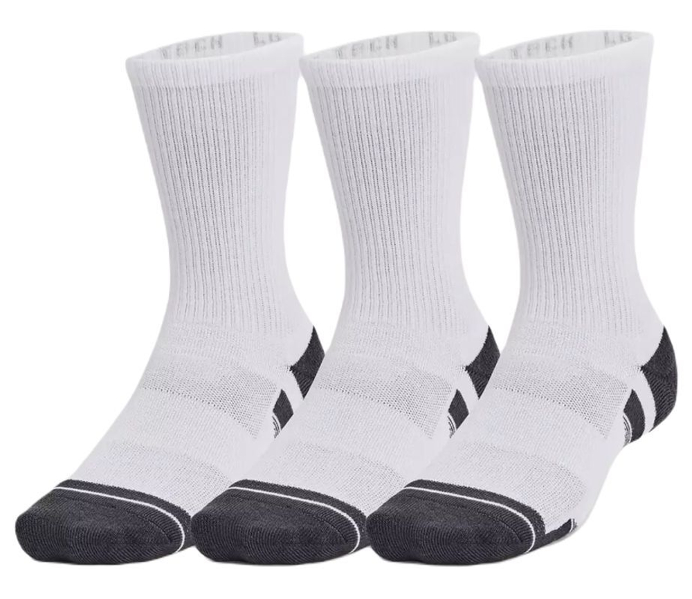 Теннисные носки Under Armour Performance Tech Crew Socks 3-Pack - white/jet gray