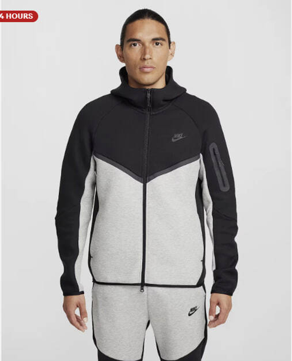 Костюм Nike Tech Fleece zip logo black/grey