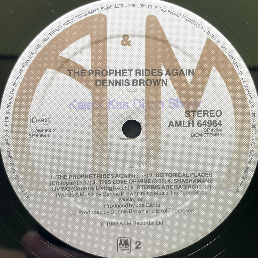 Dennis Brown ‎– The Prophet Rides Again (Голландия 1983г.)