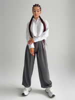 Рубашка Margo 060 однотонная с длинным рукавом укороченная