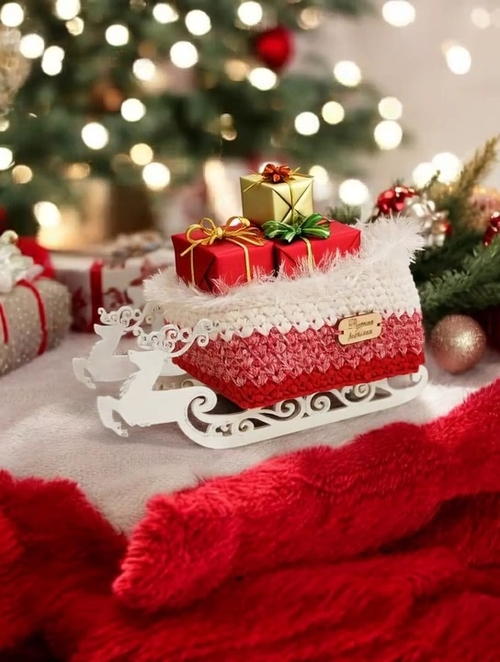 Сани Деда Мороза, новогоднее украшение под ёлку, год огненной лошади