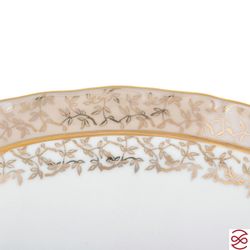 Блюдо овальное Queen's Crown ARISTOKRAT Лист Бежевый 25 см