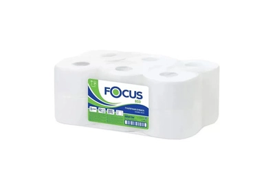 Туалетная бумага FOCUS ECO JUMBO, 1 слой, Белая, 200 м, 12 рулонов