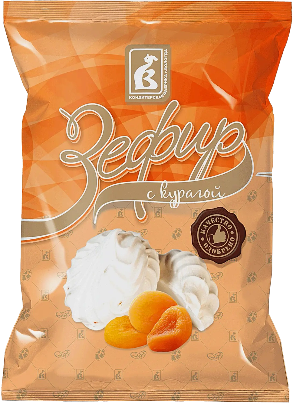 Зефир с курагой неглазированный Вологодский 250г