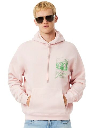 Мужская теннисная кофта Lacoste Printed Fleece - light pink