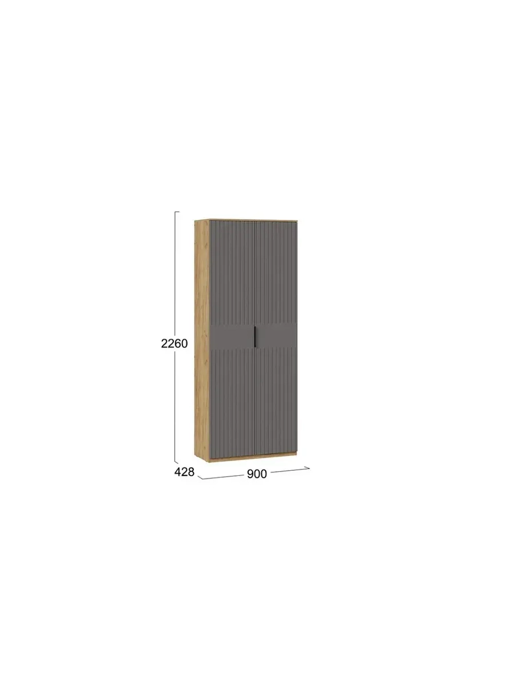 Прихожая с зеркалом Дуб Крафт золотой 190х43х226