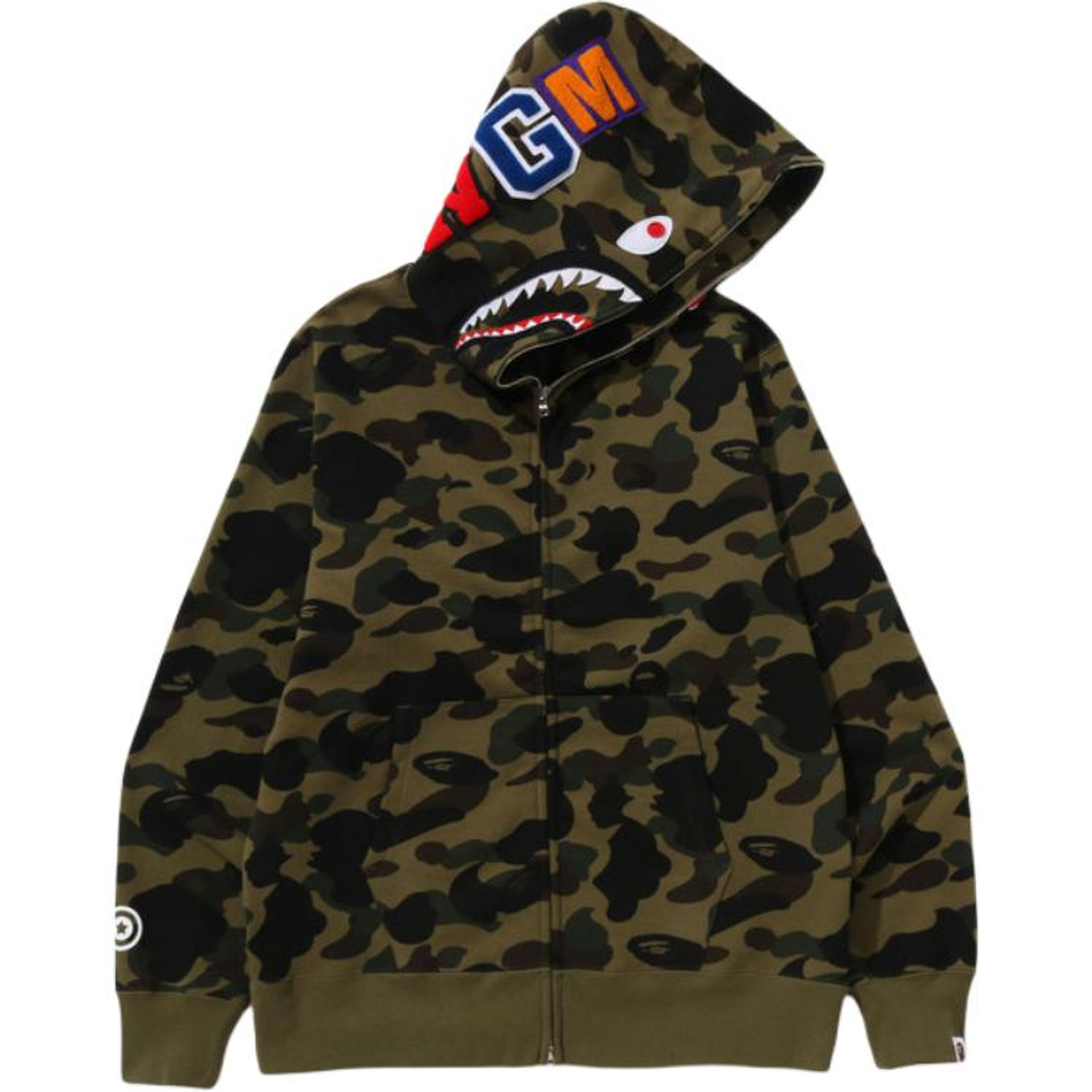 A Bathing Ape Bathing Ape Sweatshirts Cardigan Cotton Moderate No Fleece Lined Zip Closure 0zxswm007151q зеленый