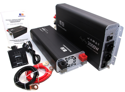 Инвертор с зарядным устройством MobileComfort S2024-BC, чистый синус, 2000Вт, 24В