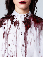 Рубашка "Калина" с окрашиванием. Бело-красная