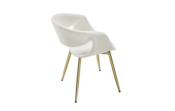 Стул Curv Soft, белый с золотыми ножками