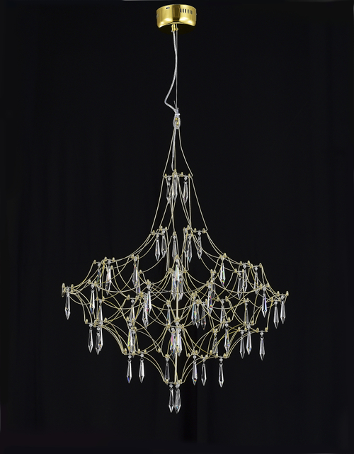 Подвесная люстра светодиодная с пультом и хрустальными подвесками Asfour MyFar Allegria MR2642-66P-76AP