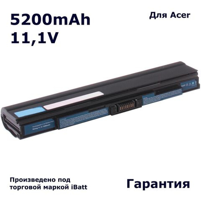 Аккумулятор iBatt 5200mAh, для Aspire 1830 TimelineX One AO753-U341rr 1830TZ-U542G25iss 1430-4857 1830TZ-U542G25icc