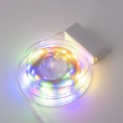 ULD-S1000-100-DTA MULTI IP20 DEW BAND Гирлянда светодиодная Полоса. 10м. 100 светодиодов. Разноцветный свет. Провод прозрачный. ТМ Uniel